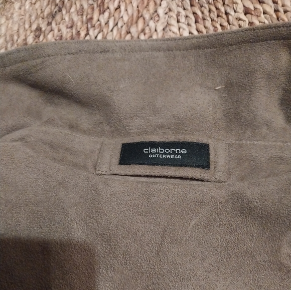 Gently worn mens suede finished brown to tan Claiborne jacket size large - Picture 4 of 7